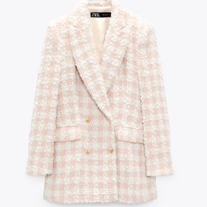 NWT Zara Textured Double Breasted Blazer